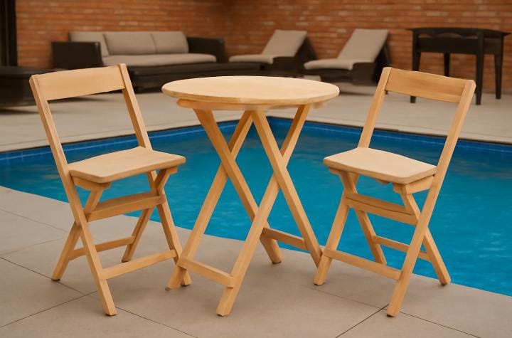 JOGO DE BISTRÔ- EM MADEIRA 