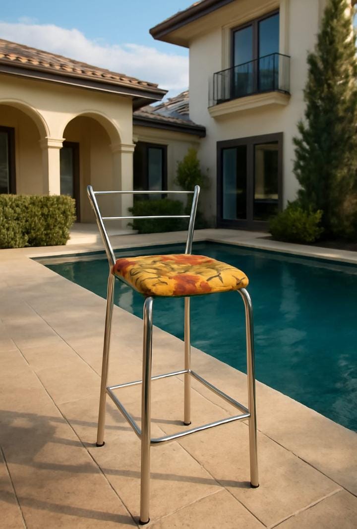 Banqueta Cromada Almofada Florida 